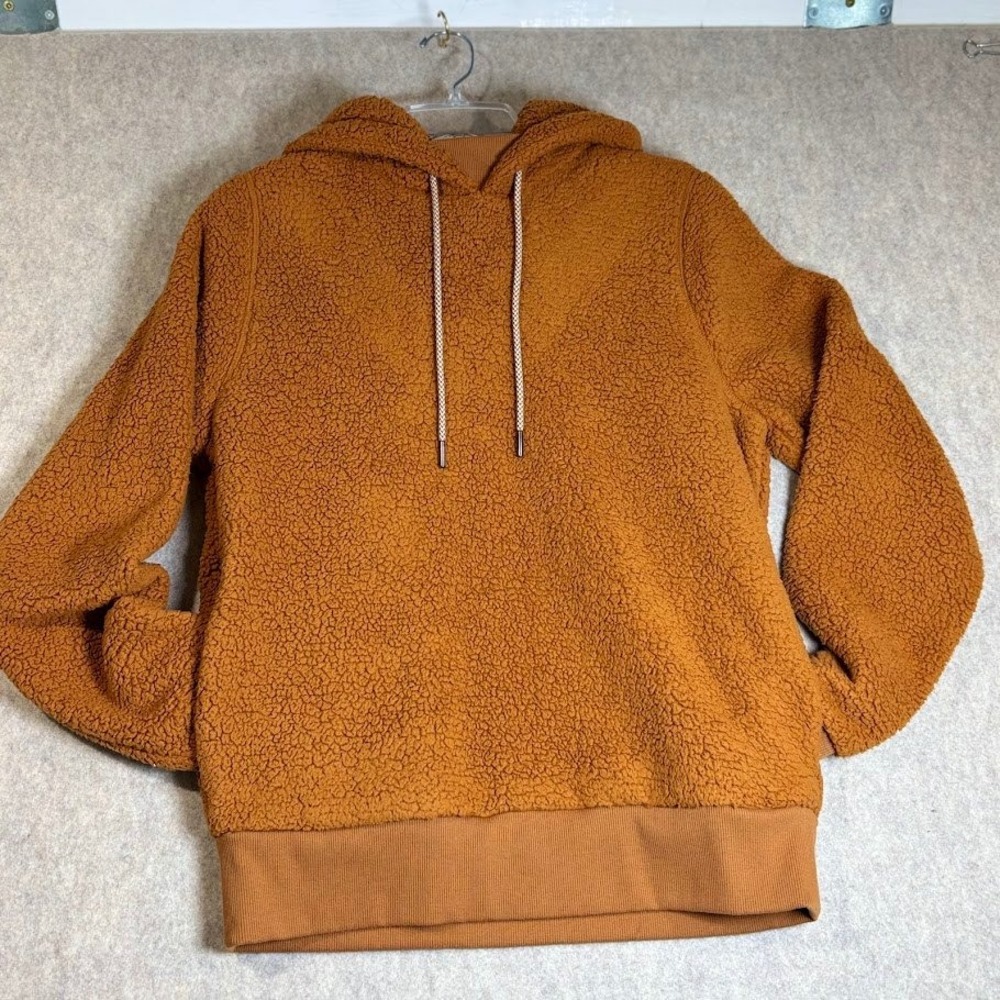 Athleta Tugga Sherpa Hoodie Womens Small Brown Polyester‎ Fleece Pullover Cozy - Picture 8 of 10